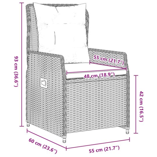 3380963 10 Set de masă pentru grădină 5 pcs Bej poliratan 3380963 10
