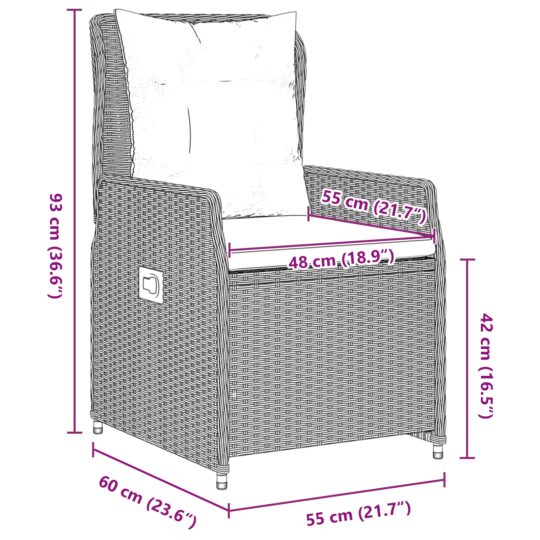 3380975 10 Set de masă pentru grădină 5 pcs Gri deschis poliratan 3380975 10