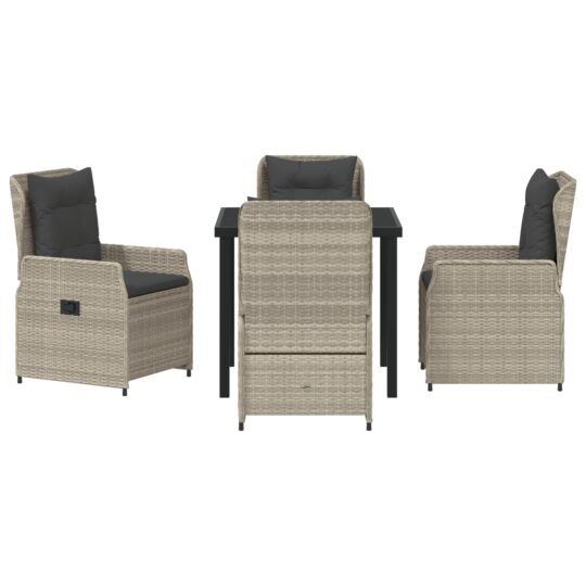 3380975 7 Set de masă pentru grădină 5 pcs Gri deschis poliratan 3380975 7