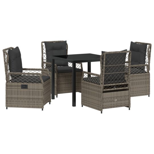 Alternative view of Set de masă pentru grădină 5 pcs Gri poliratan