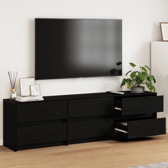 Cabinet TV Negru 182 x 34 x 50 cm