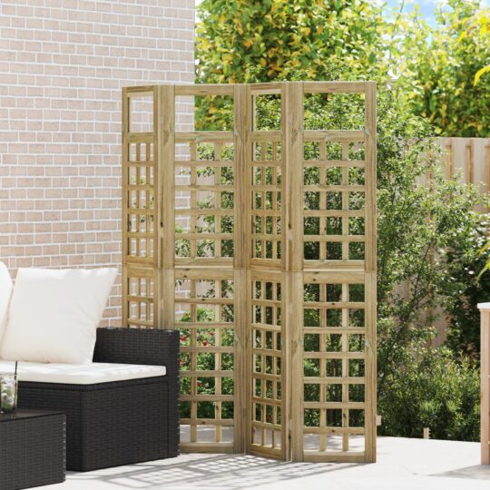 Paravan de intimitate Manual 4 pcs Maro 160 x 180 cm