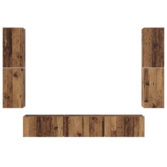 3393123 7 Set comodă TV 7 pcs Lemn vechi 60 x 30 x 30 cm Lemn compozit 3393123 7