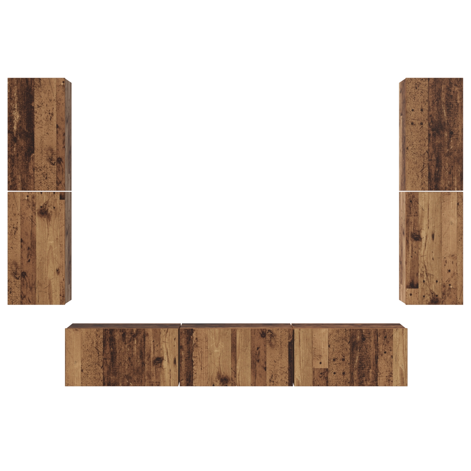 3393123 7 Set comodă TV 7 pcs Lemn vechi 60 x 30 x 30 cm Lemn compozit Set comodă TV 7 pcs Lemn vechi 60 x 30 x 30 cm Lemn compozit - imagine 7