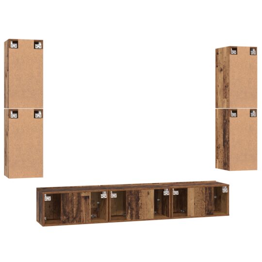 3393123 9 Set comodă TV 7 pcs Lemn vechi 60 x 30 x 30 cm Lemn compozit 3393123 9