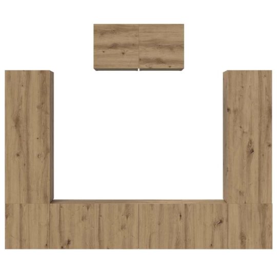 3393137 8 Set comodă TV 7 pcs stejar artizanal 180 x 30 x 120 cm 3393137 8