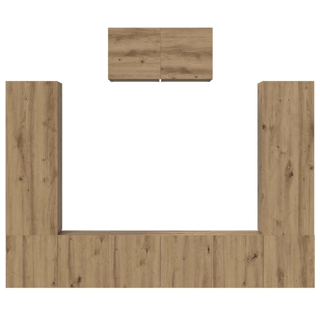 3393137 8 Set comodă TV 7 pcs stejar artizanal 180 x 30 x 120 cm Set comodă TV 7 pcs stejar artizanal 180 x 30 x 120 cm - imagine 8