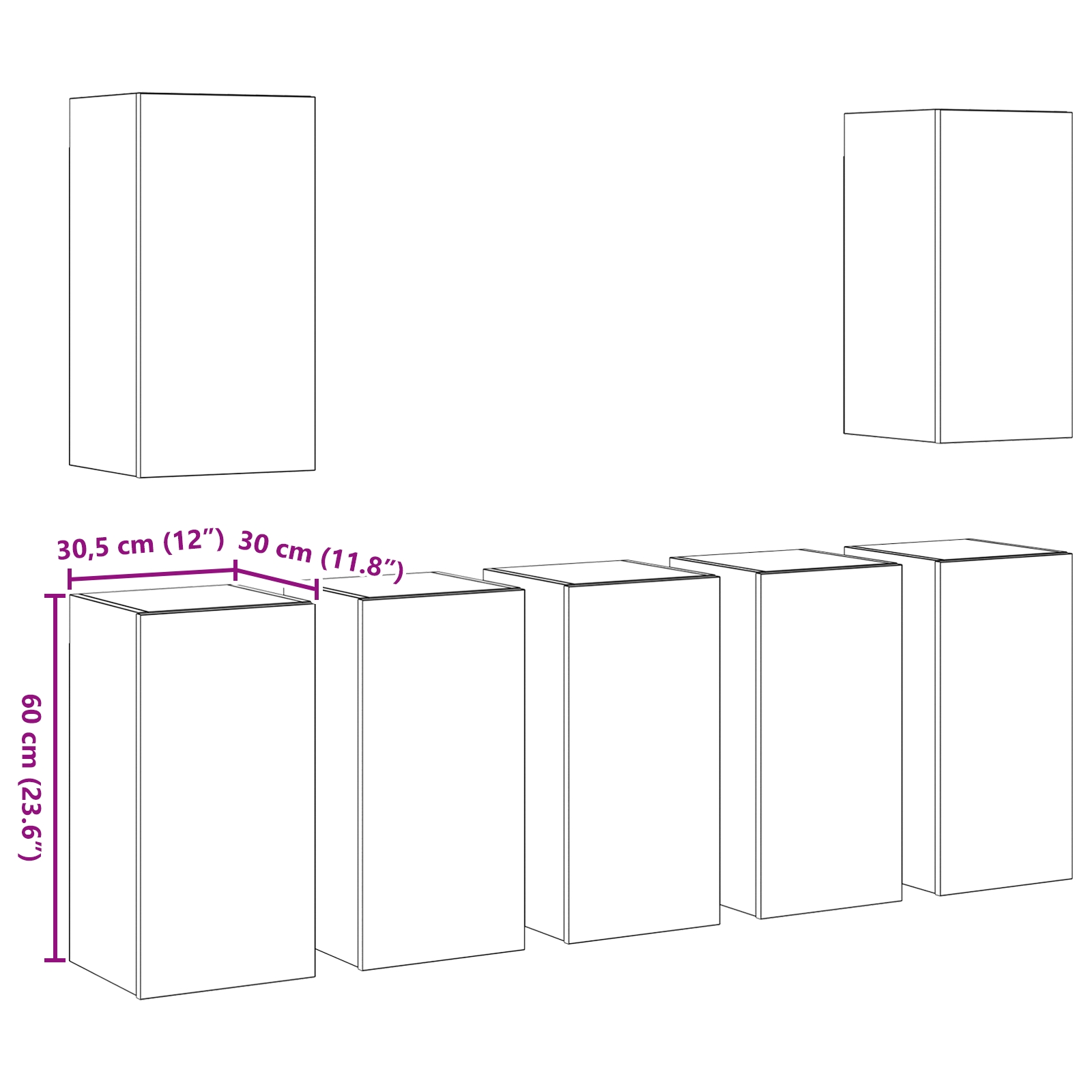 3393144 9 Set comodă TV 7 pcs Lemn vechi 30.5 x 30 x 60 cm Lemn compozit Set comodă TV 7 pcs Lemn vechi 30.5 x 30 x 60 cm Lemn compozit - imagine 9