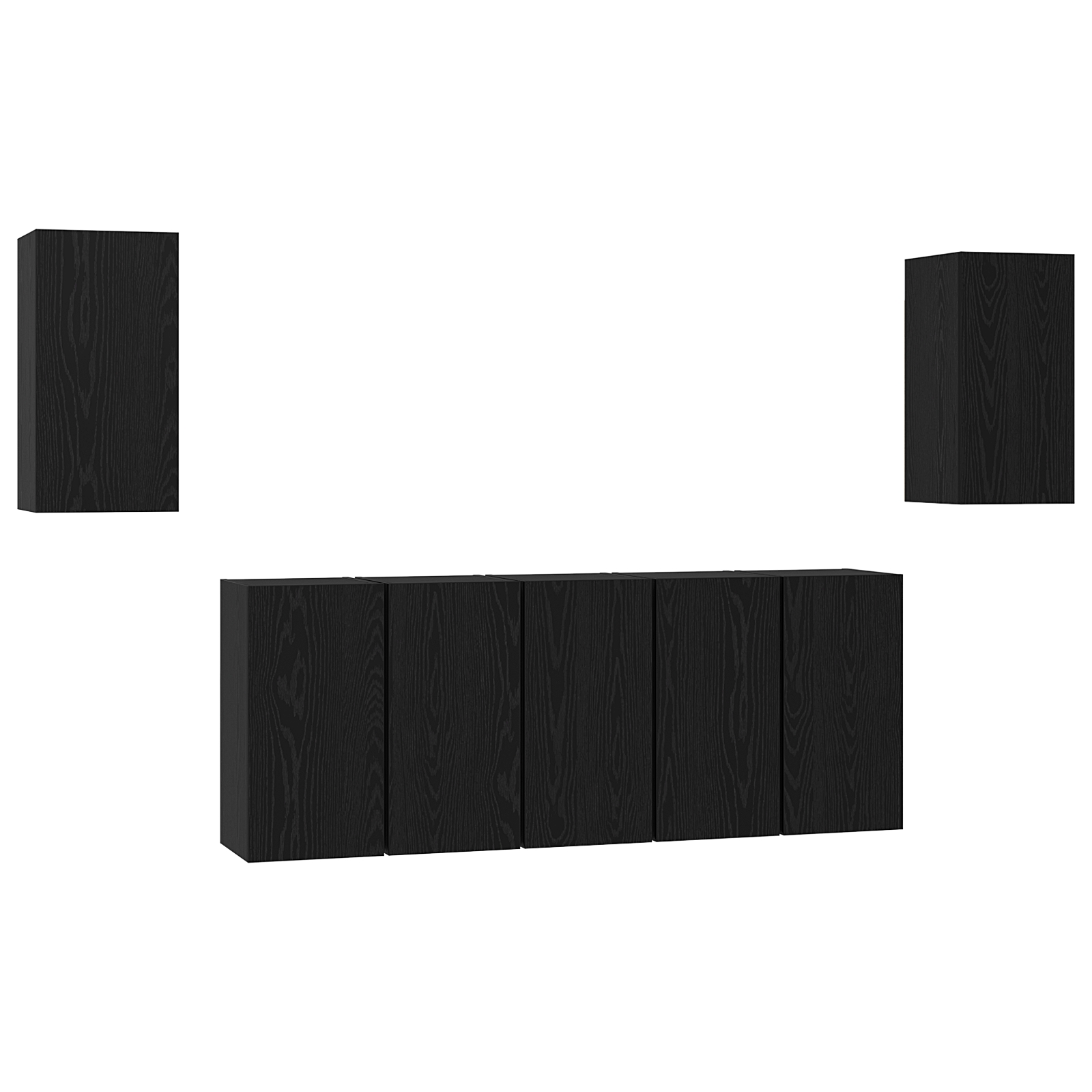 3393145 2 Set comodă TV Pe perete 7 pcs Stejar negru 30.5 x 30 x 60 cm Set comodă TV Pe perete 7 pcs Stejar negru 30.5 x 30 x 60 cm - imagine 2