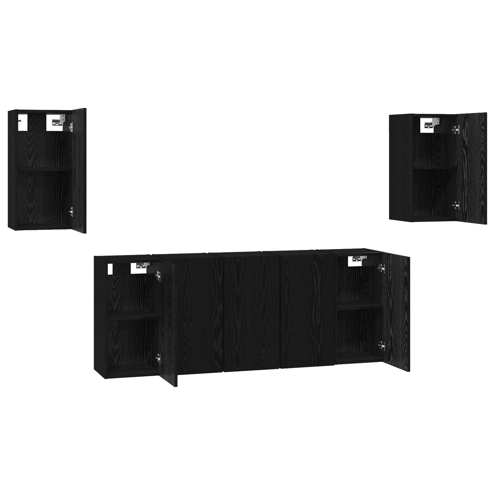 3393145 6 Set comodă TV Pe perete 7 pcs Stejar negru 30.5 x 30 x 60 cm Set comodă TV Pe perete 7 pcs Stejar negru 30.5 x 30 x 60 cm - imagine 6