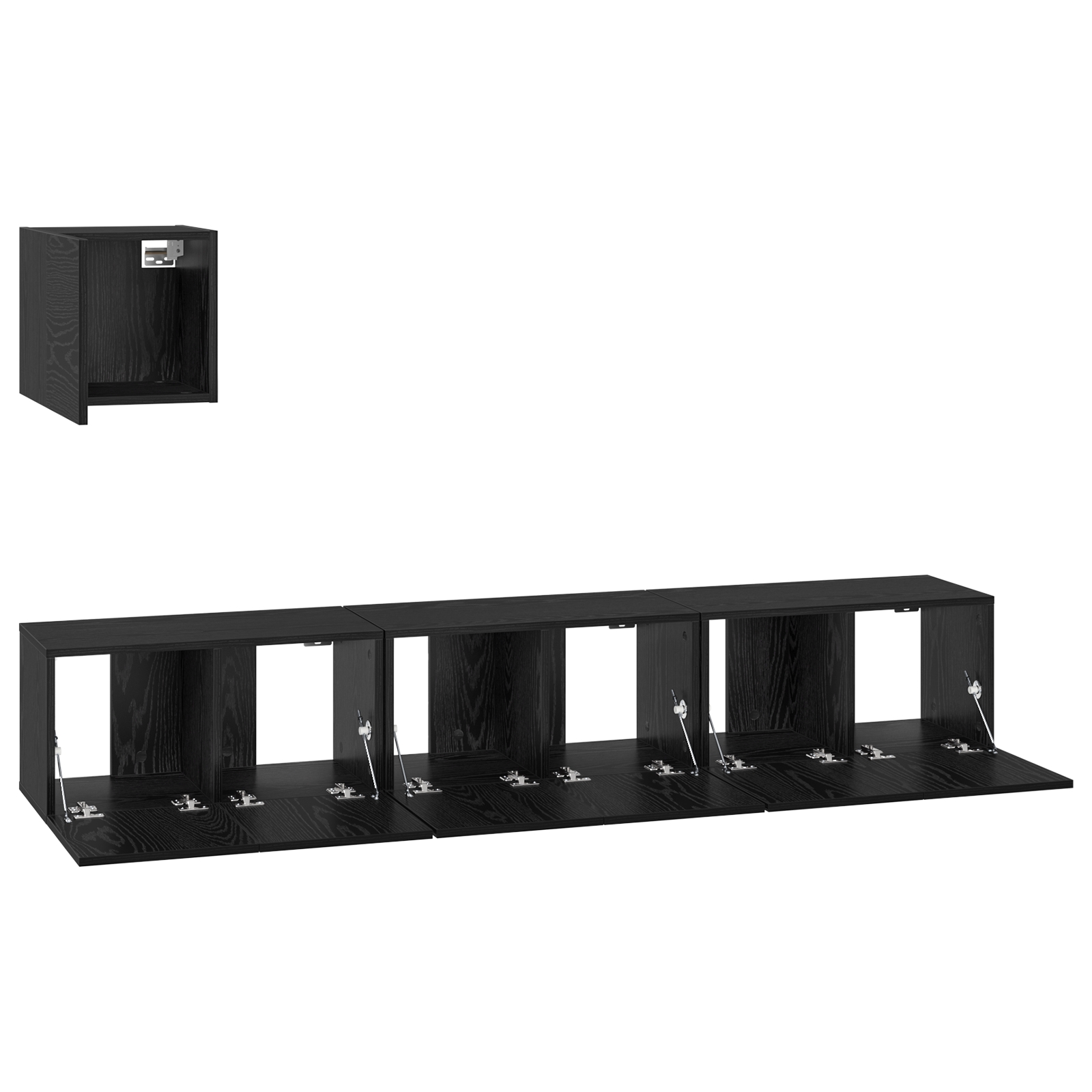 3393148 7 Set comodă TV 4 pcs Stejar negru 60 x 30 x 30 cm Lemn compozit Set comodă TV 4 pcs Stejar negru 60 x 30 x 30 cm Lemn compozit - imagine 7