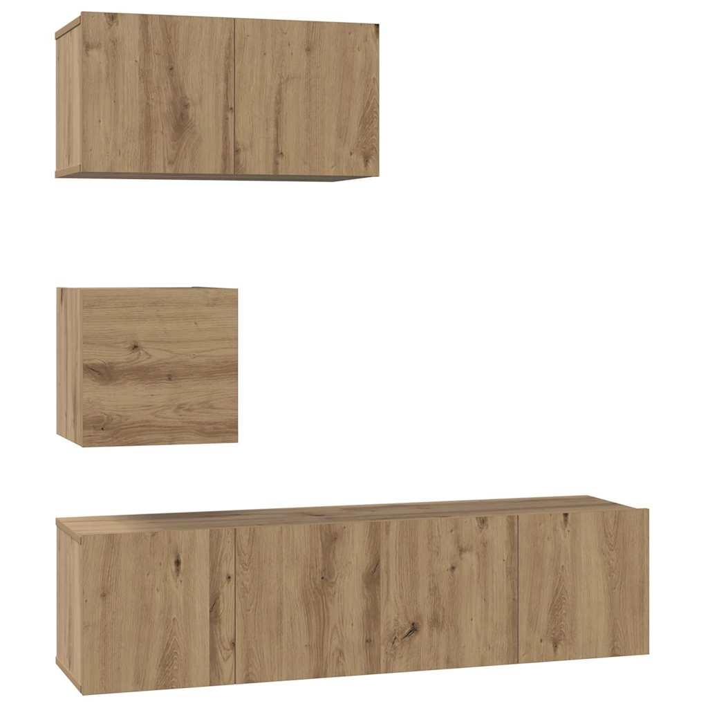 3393149 2 Set comodă TV Pe perete 4 pcs stejar artizanal 60 x 30 x 30 cm Set comodă TV Pe perete 4 pcs stejar artizanal 60 x 30 x 30 cm - imagine 2