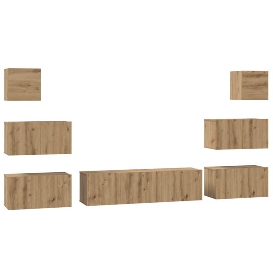 3393155 2 Set comodă TV Pe perete 8 pcs stejar artizanal 60 x 30 x 30 cm 3393155 2