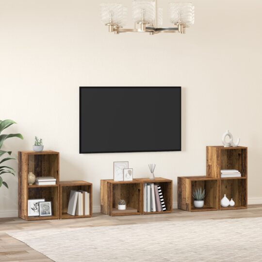 Set dulap TV 6 pcs Lemn Vechi 37 x 35 x 72 cm Lemn compozit