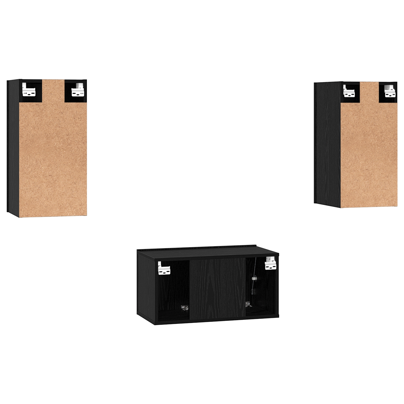 3393169 10 Set comodă TV 3 pcs Stejar negru 60 x 30 x 30 cm Lemn compozit Set comodă TV 3 pcs Stejar negru 60 x 30 x 30 cm Lemn compozit - imagine 10