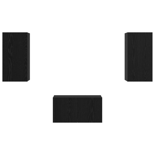 3393169 8 Set comodă TV 3 pcs Stejar negru 60 x 30 x 30 cm Lemn compozit 3393169 8
