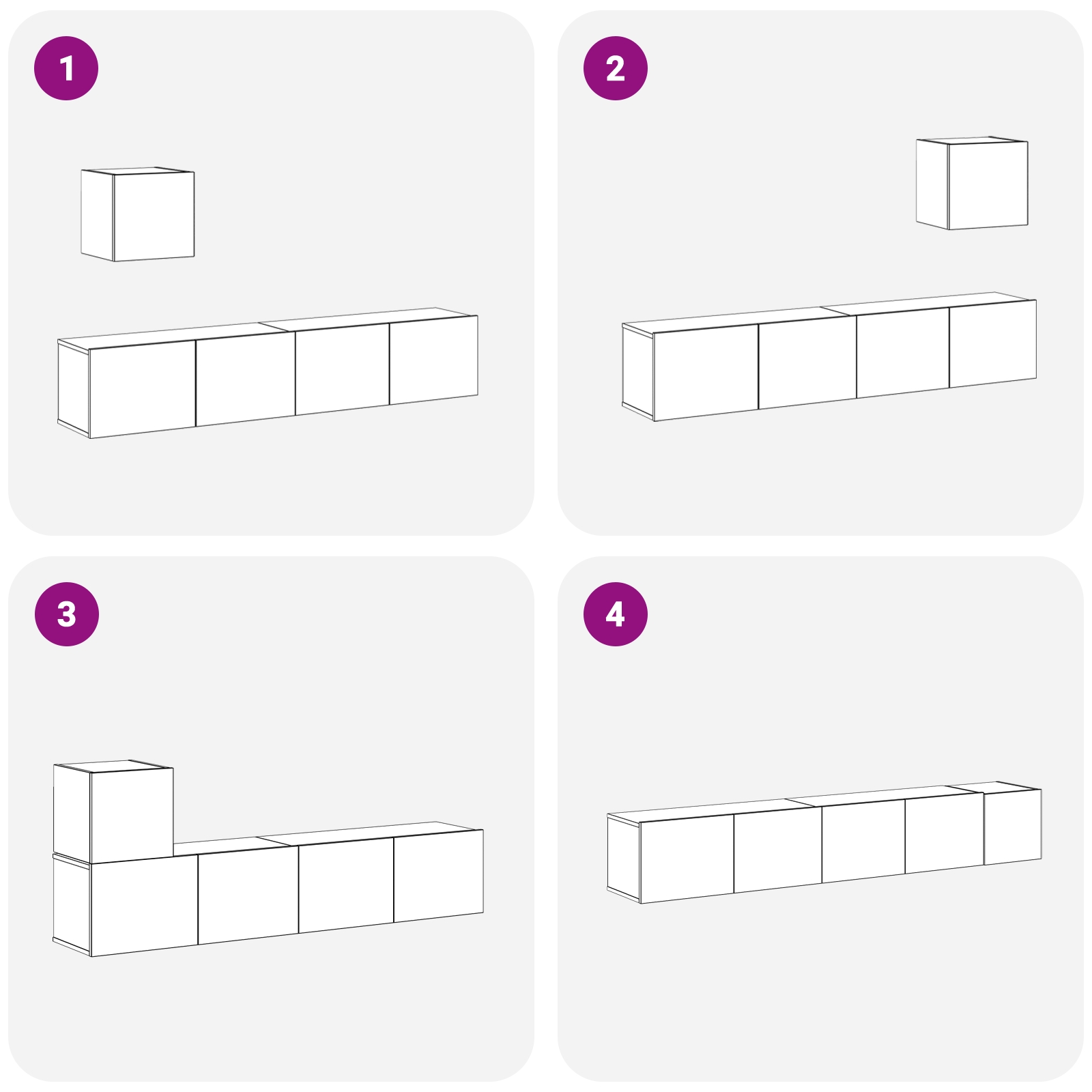 3393178 12 Set dulapuri pentru televizor Pe perete 4 pcs Stejar negru Set dulapuri pentru televizor Pe perete 4 pcs Stejar negru - imagine 12