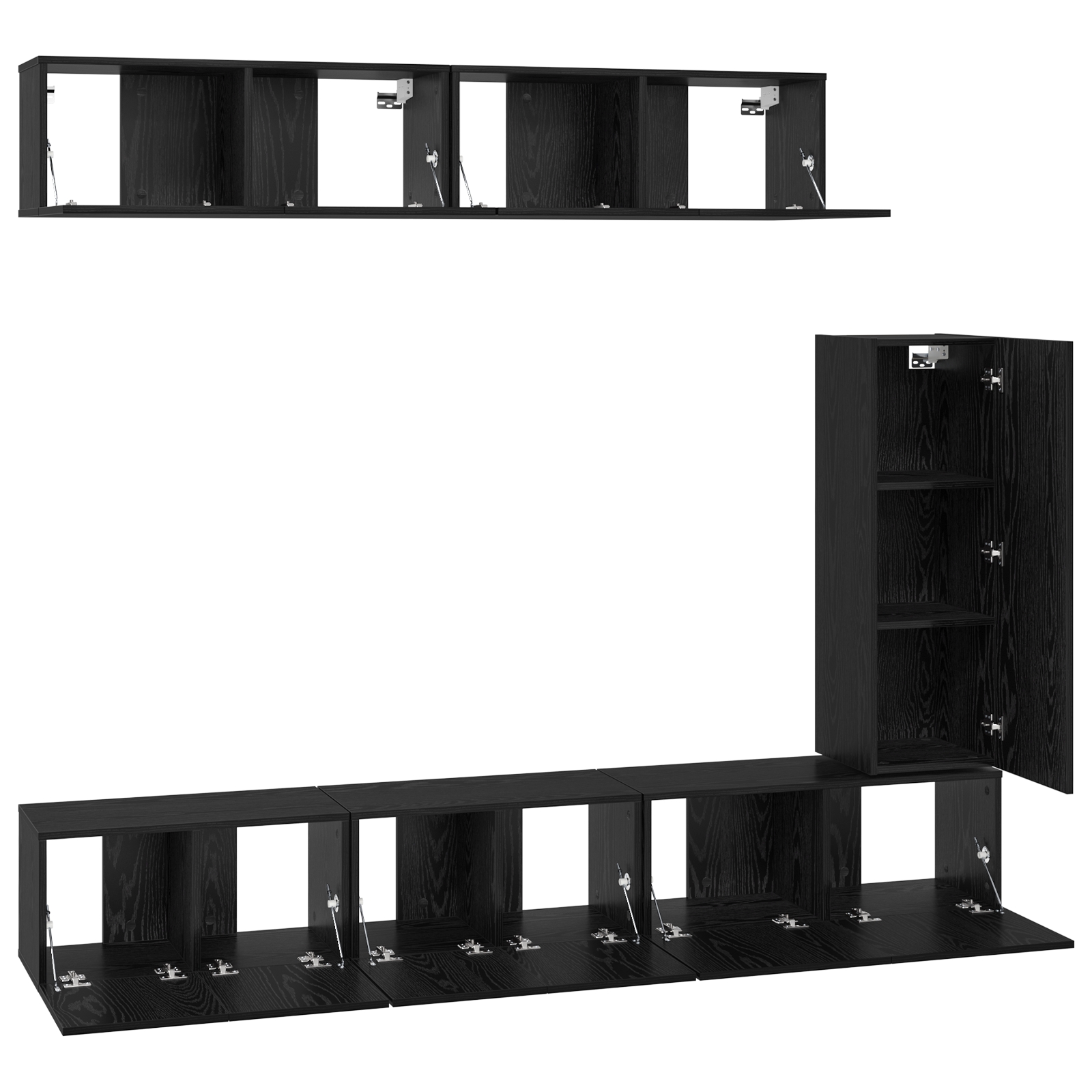 3393265 8 Set comodă TV Pe perete 6 pcs Stejar negru 30.5 x 30 x 90 cm Set comodă TV Pe perete 6 pcs Stejar negru 30.5 x 30 x 90 cm - imagine 8