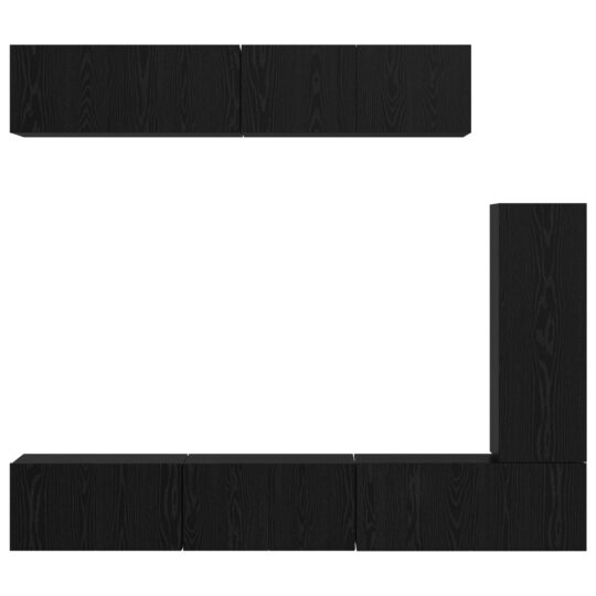 3393265 9 Set comodă TV Pe perete 6 pcs Stejar negru 30.5 x 30 x 90 cm 3393265 9