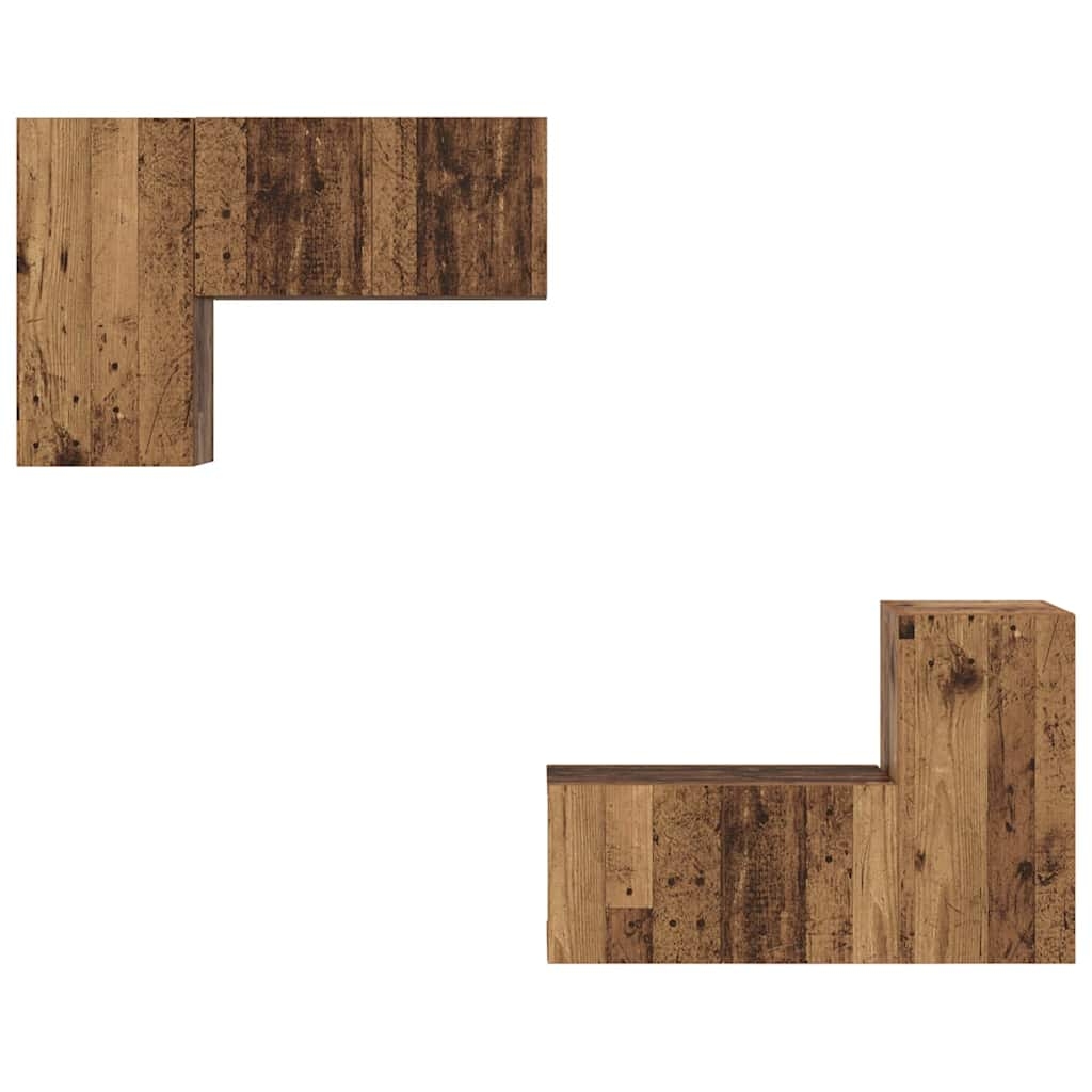 3393267 7 Set comodă TV 4 pcs Lemn vechi 60 x 30 x 30 cm Lemn compozit Set comodă TV 4 pcs Lemn vechi 60 x 30 x 30 cm Lemn compozit - imagine 7