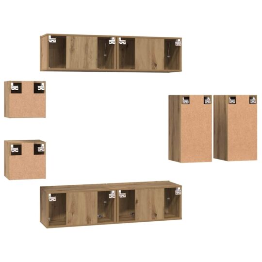 3393281 10 Set comodă TV 8 pcs stejar artizanal 30.5 x 30 x 60 cm 3393281 10