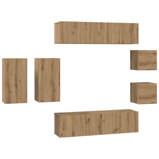 3393281 2 Set comodă TV 8 pcs stejar artizanal 30.5 x 30 x 60 cm 3393281 2