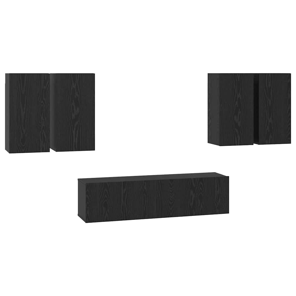 3393304 2 Set comodă TV 6 pcs Stejar negru 60 x 30 x 30 cm Lemn compozit Set comodă TV 6 pcs Stejar negru 60 x 30 x 30 cm Lemn compozit - imagine 2