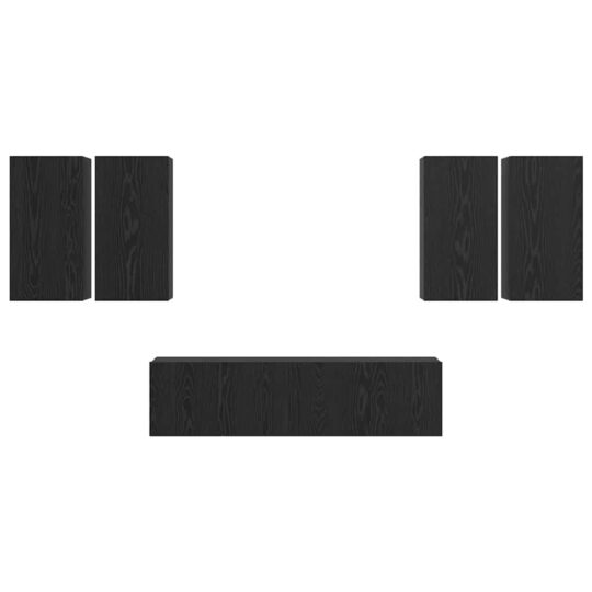 3393304 7 Set comodă TV 6 pcs Stejar negru 60 x 30 x 30 cm Lemn compozit 3393304 7