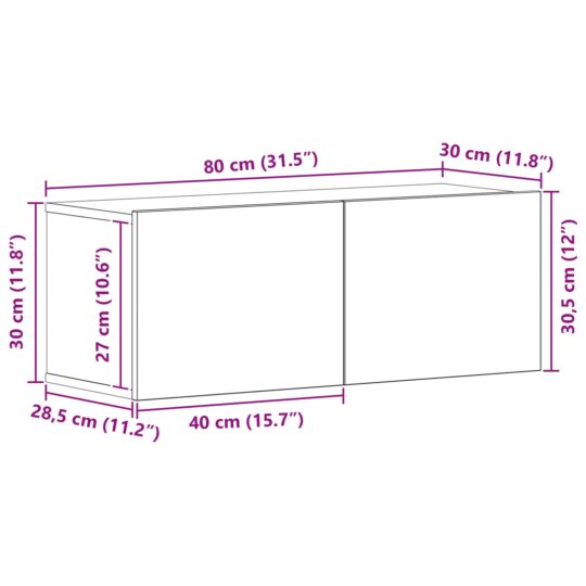 3393310 11 Set comodă TV 8 pcs Stejar negru 80 x 30 x 30 cm Lemn compozit 3393310 11