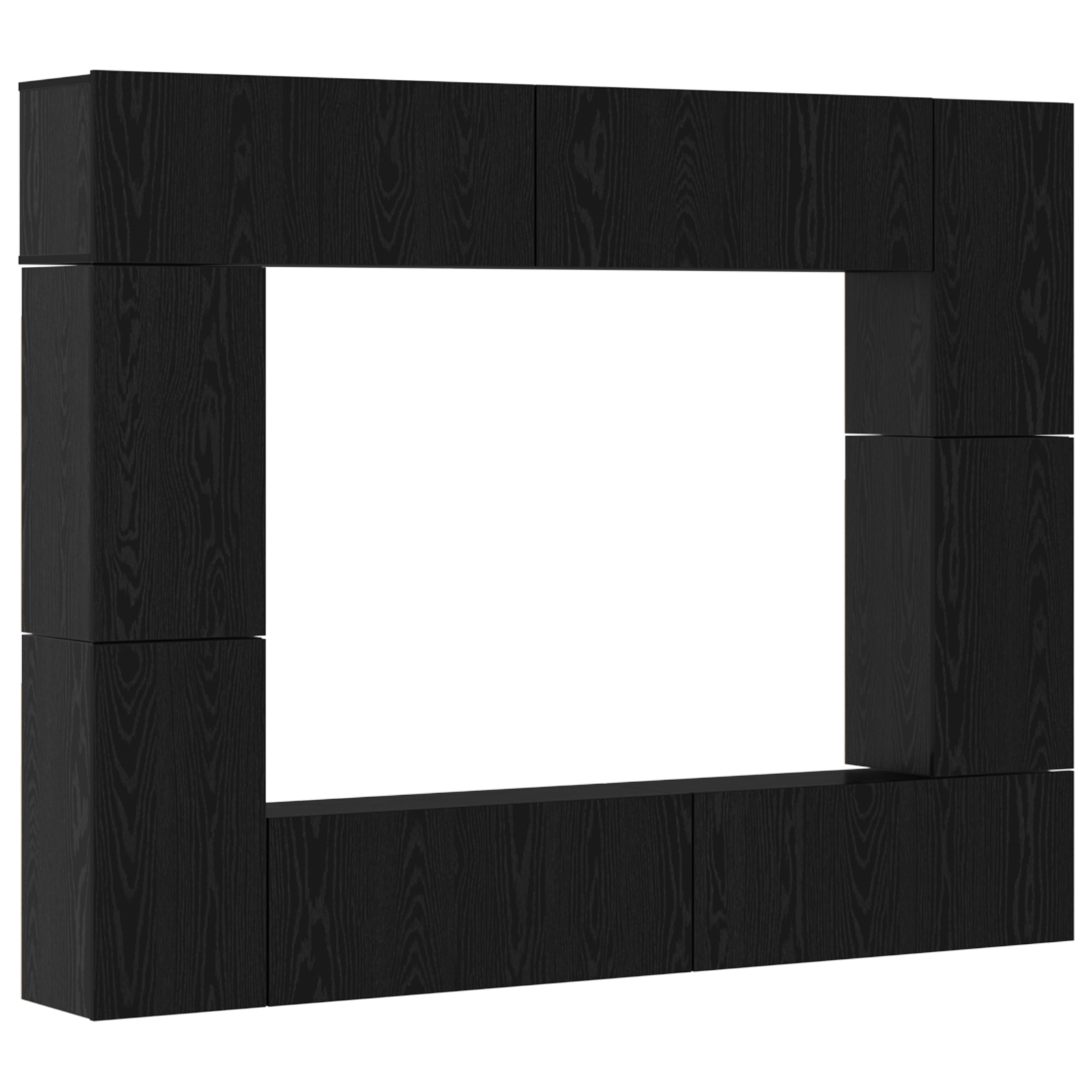 3393310 2 Set comodă TV 8 pcs Stejar negru 80 x 30 x 30 cm Lemn compozit Set comodă TV 8 pcs Stejar negru 80 x 30 x 30 cm Lemn compozit - imagine 2