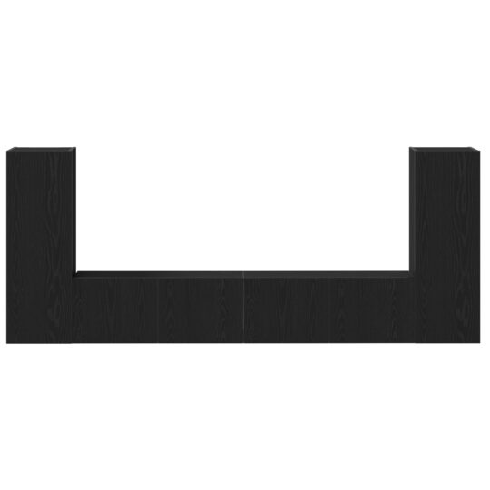 3393313 7 Set de 4 Piese pentru Cabinet TV - Montat pe Perete, Stejar Negru, Lemn Stratificat 3393313 7