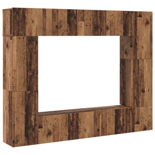 3393324 2 Set comodă TV 8 pcs Lemn vechi 80 x 30 x 30 cm Lemn compozit 3393324 2