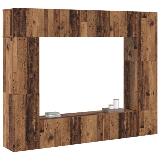 3393324 3 Set comodă TV 8 pcs Lemn vechi 80 x 30 x 30 cm Lemn compozit 3393324 3