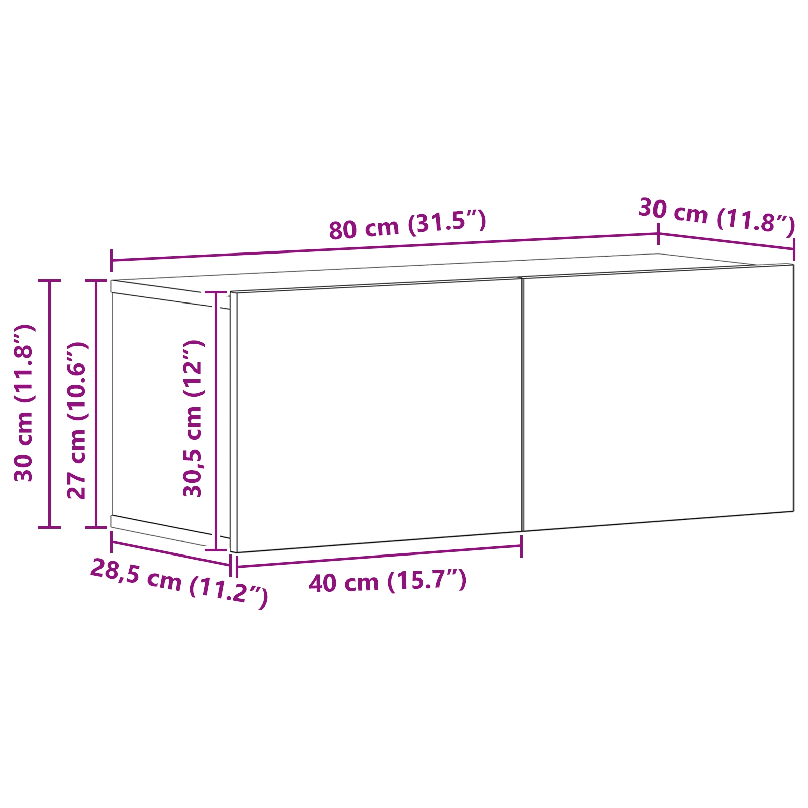 3393325 12 Set comodă TV Pe perete 8 pcs Stejar negru 80 x 30 x 30.5 cm Set comodă TV Pe perete 8 pcs Stejar negru 80 x 30 x 30.5 cm - imagine 12