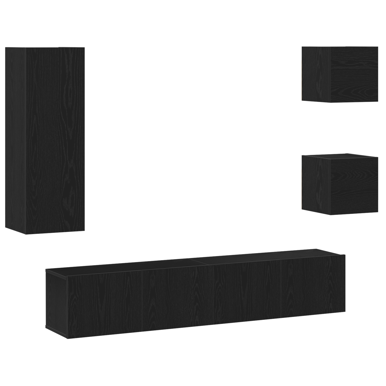 3393331 2 Set Cabinet TV Pe perete 5 pcs Stejar negru 160 x 30 x 30.5 cm Set Cabinet TV Pe perete 5 pcs Stejar negru 160 x 30 x 30.5 cm - imagine 2