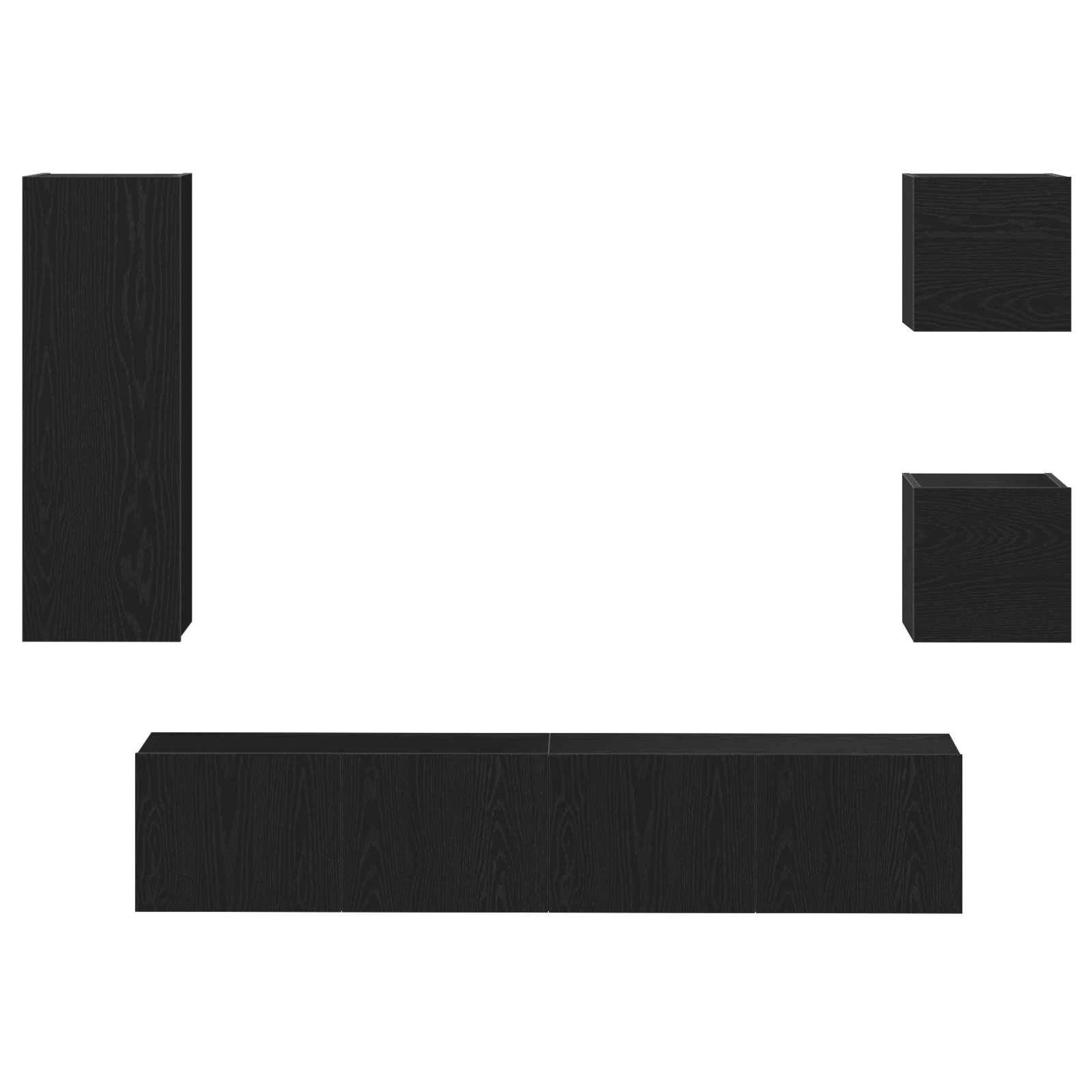 3393331 7 Set Cabinet TV Pe perete 5 pcs Stejar negru 160 x 30 x 30.5 cm Set Cabinet TV Pe perete 5 pcs Stejar negru 160 x 30 x 30.5 cm - imagine 7