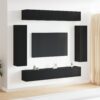 3393337 1 Set de 8 piese pentru cabinet TV - Suspendat, lemn de stejar negru 3393337 1