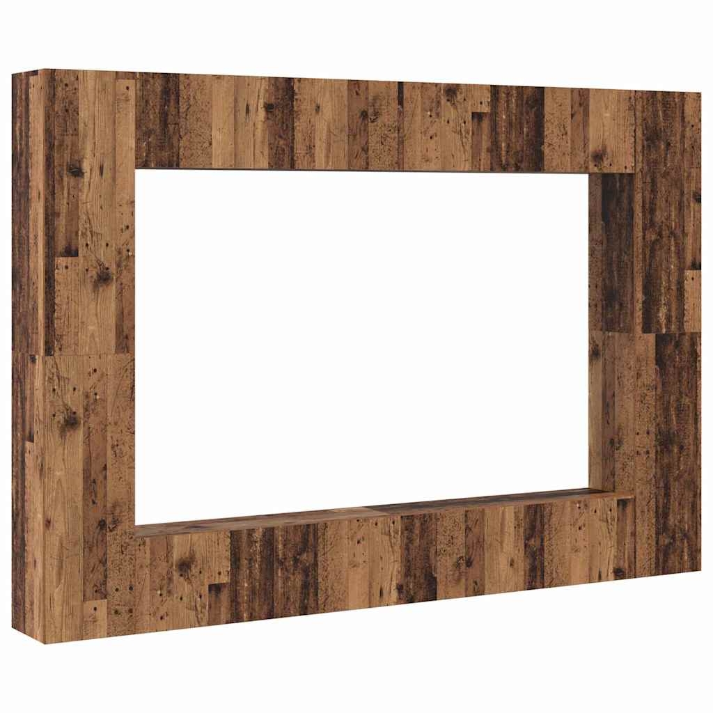 3393342 2 Set comodă TV 8 pcs Lemn vechi 100 x 30 x 30 cm Lemn compozit Set comodă TV 8 pcs Lemn vechi 100 x 30 x 30 cm Lemn compozit - imagine 2