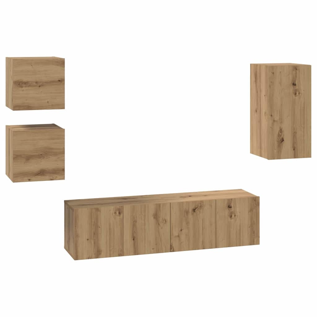 3393350 2 Set Cabinet TV 5 pcs stejar artizanal 30.5 x 30 x 60 cm Set Cabinet TV 5 pcs stejar artizanal 30.5 x 30 x 60 cm - imagine 2