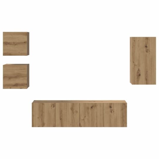 3393350 8 Set Cabinet TV 5 pcs stejar artizanal 30.5 x 30 x 60 cm 3393350 8