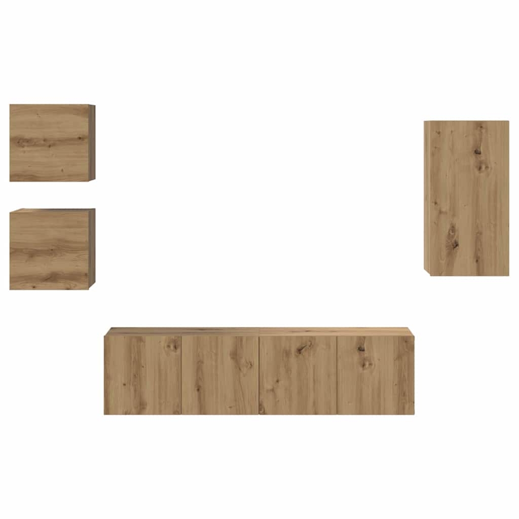 3393350 8 Set Cabinet TV 5 pcs stejar artizanal 30.5 x 30 x 60 cm Set Cabinet TV 5 pcs stejar artizanal 30.5 x 30 x 60 cm - imagine 8