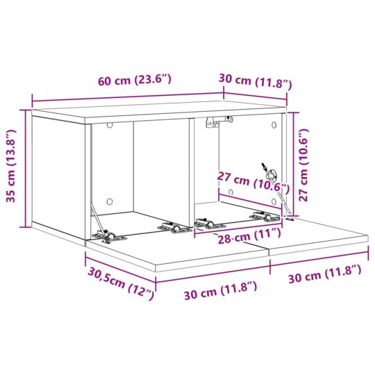 3393353 9 Set comodă TV Pe perete 8 pcs stejar artizanal 60 x 30 x 30 cm 3393353 9