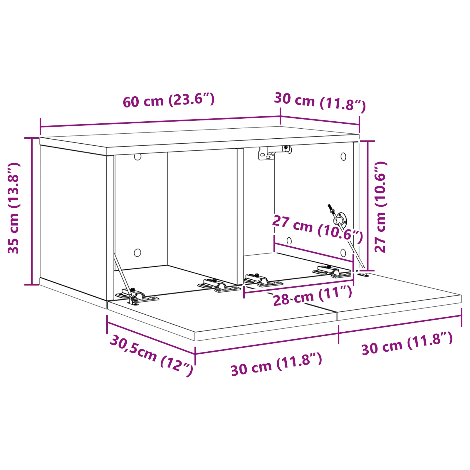 3393353 9 Set comodă TV Pe perete 8 pcs stejar artizanal 60 x 30 x 30 cm Set comodă TV Pe perete 8 pcs stejar artizanal 60 x 30 x 30 cm - imagine 9