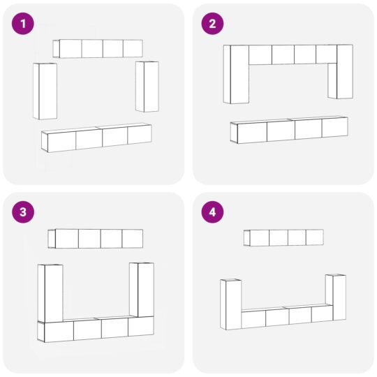 3393358 13 Set TV 6 Piese - Finisaj Lemn Vechi 3393358 13