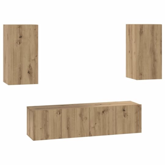 3393374 2 Set comodă TV Pe perete 4 pcs stejar artizanal 60 x 30 x 30 cm 3393374 2