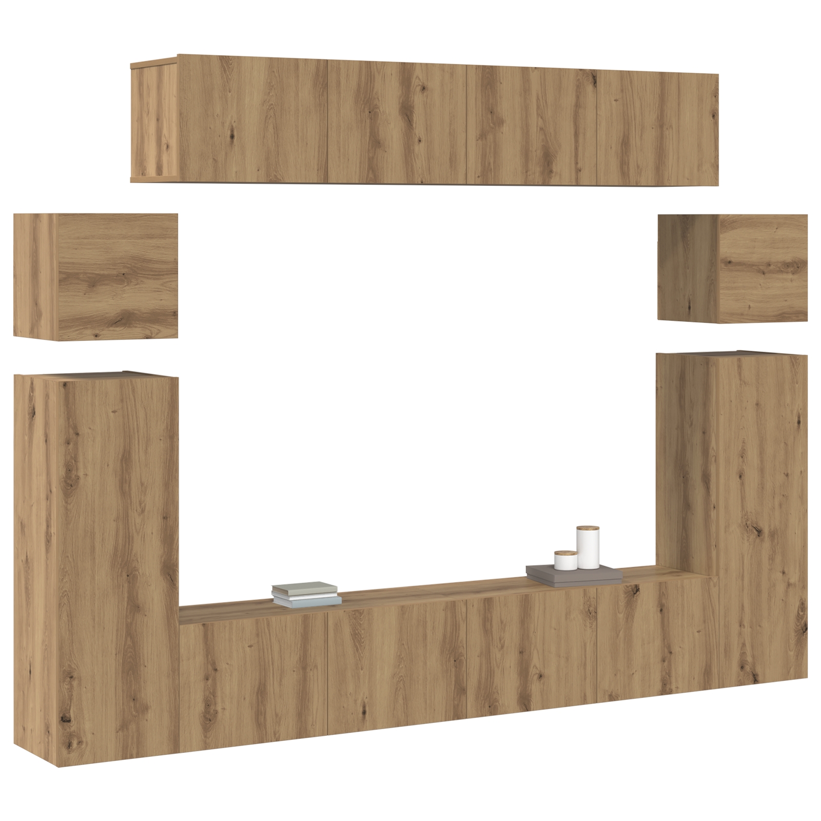 3393389 3 Cabinet TV 8 pcs Maro 30.5 x 30 x 90 cm Lemn compozit Cabinet TV 8 pcs Maro 30.5 x 30 x 90 cm Lemn compozit - imagine 3