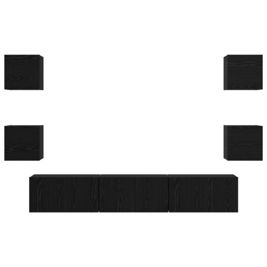 3393397 8 Set comodă TV 7 pcs Stejar negru Mediu 180 x 30 x 30 cm 3393397 8