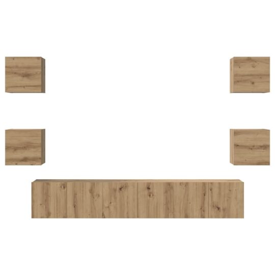 3393398 7 Set comodă TV Pe perete 7 pcs stejar artizanal 60 x 30 x 30 cm 3393398 7