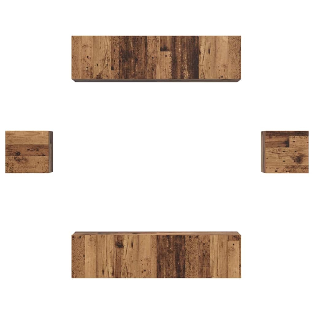 3393399 7 Set comodă TV 6 pcs Lemn vechi 60 x 30 x 30 cm Lemn compozit Set comodă TV 6 pcs Lemn vechi 60 x 30 x 30 cm Lemn compozit - imagine 7