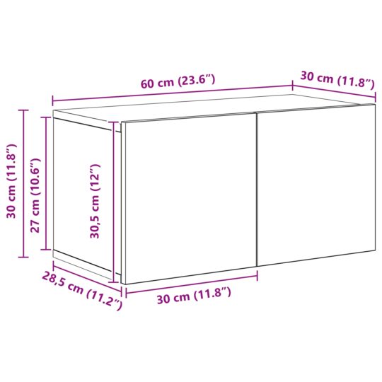 3393406 13 Set comodă TV 5 pcs Stejar Negru Mediu 80 x 30 x 30.5 cm 3393406 13